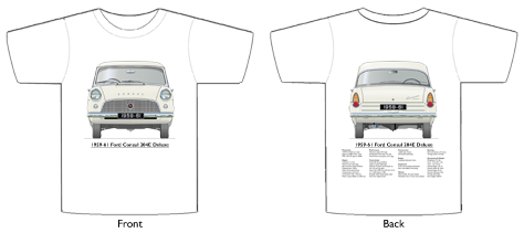 Ford Consul 204E Deluxe 1959-61 T-shirt Front & Back